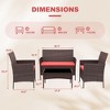 homfan 4-Piece All-Weather Wicker Patio Set, Outdoor Rattan Conversation Furniture with Cushions & Glass Table, for Garden, Porch, Poolside - 2 of 4