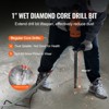 VEVOR Core Drill Bit, 1" Wet Diamond Core Drill Bits, 14" Drilling Depth Concrete Core Drill Bit, 5/8"-11 Inner Thread, Laser Welding, Black - 3 of 4