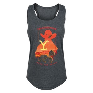 Women's - Yellowstone - Silhouette Collage Graphic Racerback Tank - 1 of 4