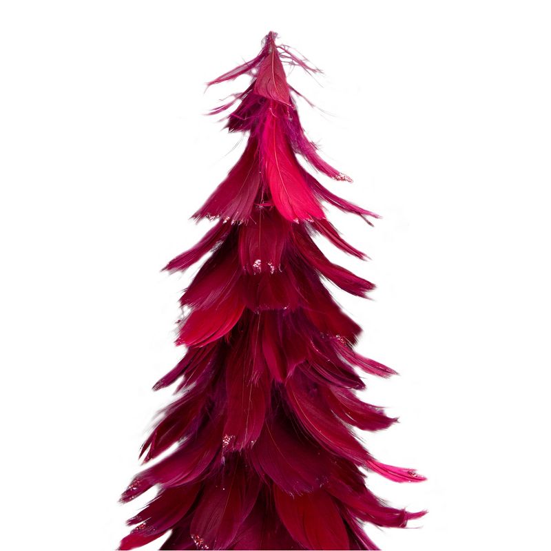 Northlight 18-Inch Plum Feather Cone Table Top Christmas Tree with Glitter, 5 of 6