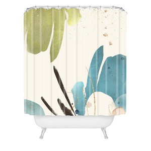 Sheila Wenzel Ganny Bouquet Abstract Shower Curtain White - Deny Designs: Polyester, Machine Washable, Ring Top - 1 of 4