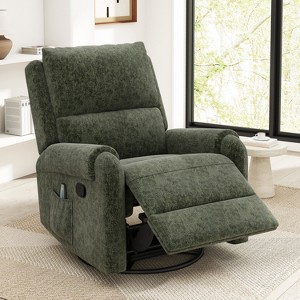 270° Swivel Recliner Massage Rocker Chair Leisure Sofa Lounge Chair Accent Chair with Adjustable Backrest - ModernLuxe - 1 of 4
