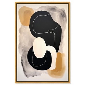 Art Remedy Milk Butterscotch and Dark Chocolate Brown Earthy Abstract Wall Art Framed - 1 of 4