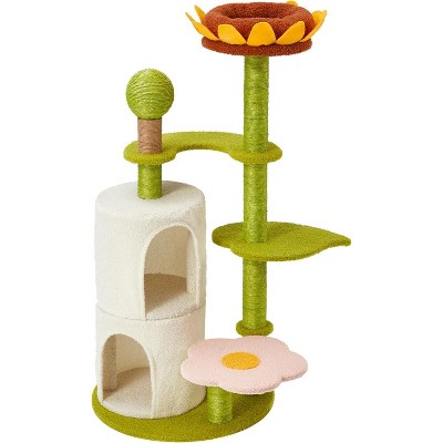 Heybly Cactus Cat Tree, Green Cat Tree, 57in Cat Tower for Indoor Cats