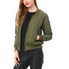 INSPIRE CHIC Women's Quilted Zip-Up Raglan Sleeves Bomber Jacket - 2 of 4