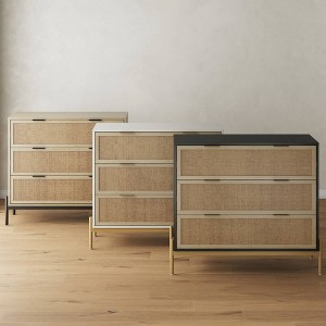 Nathan James Set of 2 Andrew 3 Drawer Rattan Dresser - 1 of 4