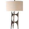 Uttermost Industrial Table Lamp 26 3/4" High Antique Golden Bronze White Linen Fabric Drum Shade for Bedroom Living Room Office - 2 of 4