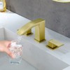 Cobbe Waterfall Bathroom sink Faucet for Vanity 3-Hole Installation 2-Handle Faucet with Pop-Up Drain Brushed Gold - 3 of 4