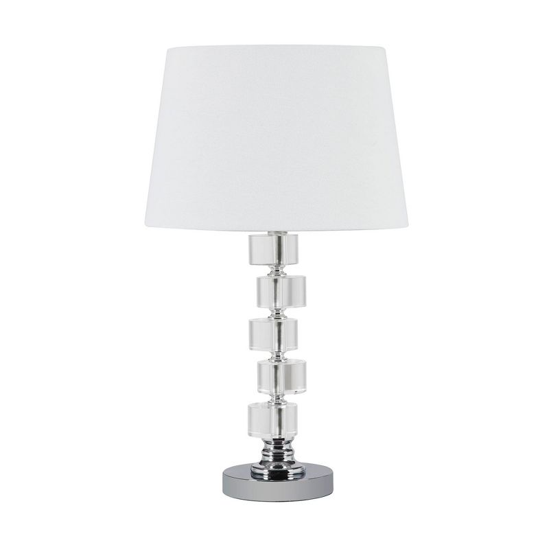 20&#34; Modern Metal Table Lamp with Crystal Accents White - Ore International, 3 of 5