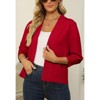 Women's 3/4 Sleeve Open Front Cropped Cardigan Sweater Elegant Shrugs for Women - 3 of 4