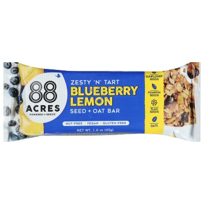 88 Acres Seed & Oat Bar Blueberry Lemon - Case of 9 - 1.6 oz
