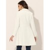 Allegra K Women's Turn Down Collar Flap Pocket Double Breasted Outwear Swing Winter Coat - 3 of 4