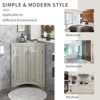 ALEXOUN Corner Bathroom Storage Cabinet with 2 Doors & Adjustable Shelves - Waterproof MDF Board, Space-Saving Design for Bathroom,Small Spaces - 3 of 4