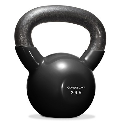 Philosophy Gym Vinyl Coated Cast Iron Kettlebell Weights - Black