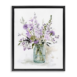 Stupell Industries Traditional Mixed Purple Botanicals Floating Frame Canvas Art - 1 of 4