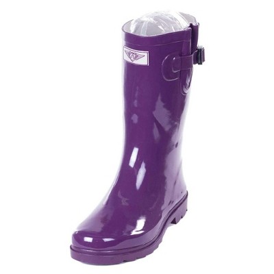 Forever Young Women's Mid-Calf Solid Color Rubber Rain Boots