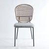 Coffee Chair Set Of 4, Upholstered Leisure Chair With Metal Frame, Hollowed Backrest Support, Armless Dining Chairs - 3 of 4
