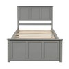 Twin Size Wood Platform Storage Bed with Trundle Bed/ Two Drawers-ModernLuxe - 4 of 4