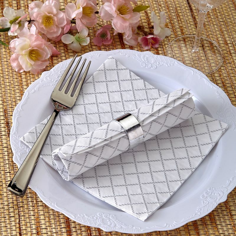 Silver Spoons Quilted Linen Look Napkins for Events, 2 of 4