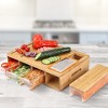 Cheer Collection Versatile Bamboo Cutting Board with 4 Graters and 4 Storage Trays with Lids - 3 of 4