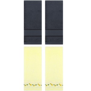 REGALWOVEN 4 Pcs Soft Absorbent Bathroom Decorative Hand Towel Set for Kitchen - 1 of 4