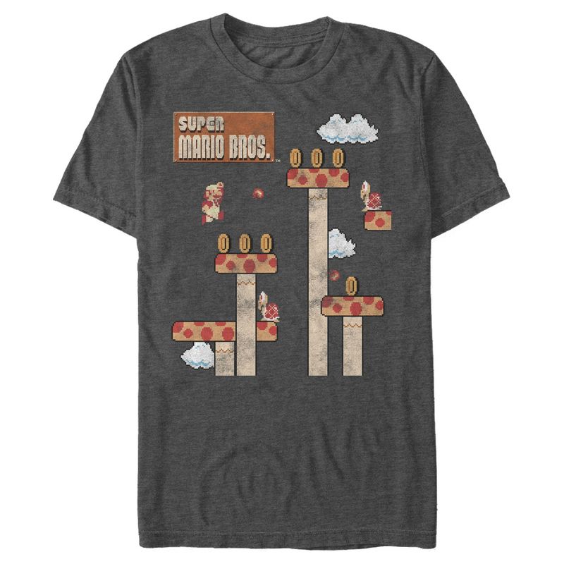 Men's Nintendo Super Mario 8-Bit Platform Jump T-Shirt, 1 of 5