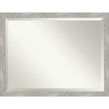 44" x 34" Dove Narrow Framed Wall Mirror Graywash - Amanti Art