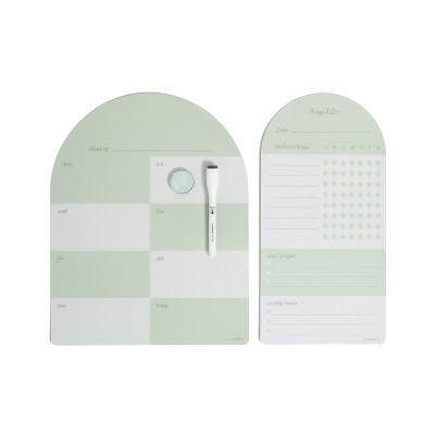 U Brands 4pc Arch Weekly Dry Erase Vinyl Planner Set Sage