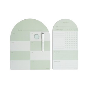 U Brands 4pc Arch Weekly Dry Erase Vinyl Planner Set Sage - 1 of 4
