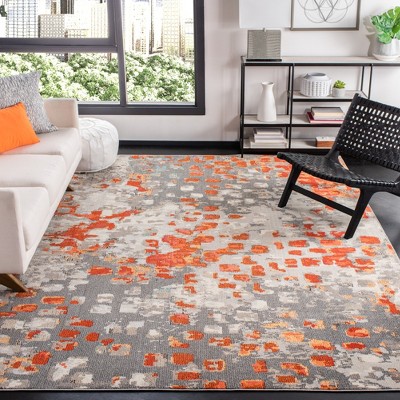 Metro-Mod Chic Grey Synthetic 9' x 12' Hand-Knotted Area Rug
