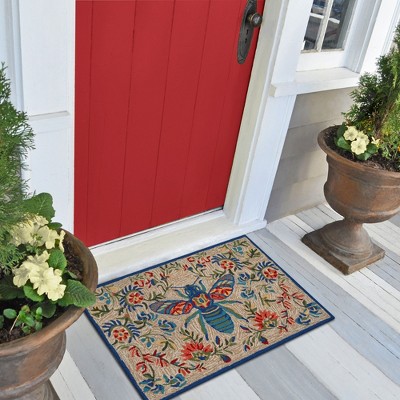 Handmade Multi/Natural Synthetic Tufted Square Rug