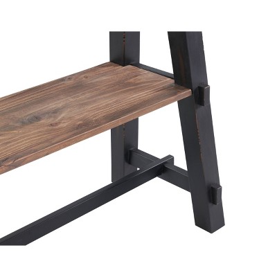 Adam 51'' Distressed Black Solid Wood Console Table with Shelf