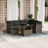 vidaXL 8 Piece Patio Sofa Set with Cushions Gray Poly Rattan - 2 of 4