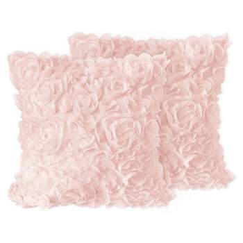 Set of 2 Rose Decorative Accent Kids' Throw Pillows Blush Pink - Sweet Jojo Designs