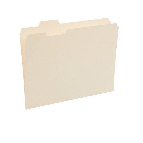 Staples Manila File Folders Letter 5 Tab Assorted Position 100/Box ...