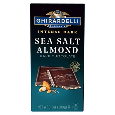 Ghirardelli Intense Dark Chocolate w/ Sea Salt and Roasted Almond Bar - 3.5oz