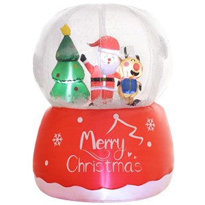 ChicFurnit Inflatable Holiday Decorations 5.5FT Christmas Crystal Ball with Santa Inflatable Decoration for Holiday Yard, Red, 47.2"*47.2"*66.9" - 1 of 4