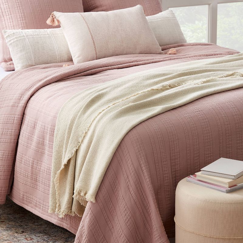 Full/Queen 100% Cotton Bed Blanket Light Beige - Threshold&#8482; designed with Studio McGee, 2 of 4