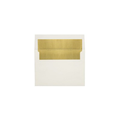 LUX A6 Foil Lined Invitation Envelopes (4 3/4 x 6 1/2) 500/Box Natural w/Gold LUX Lining