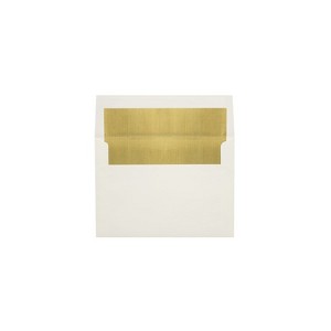 LUX A6 Foil Lined Invitation Envelopes (4 3/4 x 6 1/2) 500/Box Natural w/Gold LUX Lining - 1 of 1
