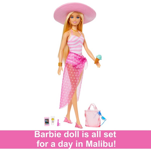 Muñeca Barbie con traje de baño y accesorios de playa (Exclusivo Target) 5