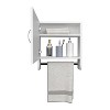 BOTIQ 19.7" H x 17.7" W Mirror Medicine Cabinet with Towel Rack White, One door with Two interior Shelves for Bathroom, Kitchen White - 3 of 4