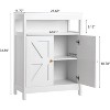 Bathroom Floor Cabinet Wooden Storage Organizer with 2 Doors, Free-Standing Cupboard for Kitchen/Living Room, White - 3 of 4