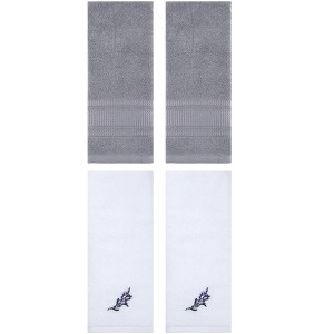 REGALWOVEN 4 Pcs Bathroom Home Decor Cotton Soft Absorbent Floral Hand Towel 13" x 29" - 1 of 4