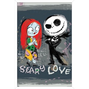 Trends International Disney Tim Burton's The Nightmare Before Christmas - Ink Scary Love Framed Wall Poster Prints - 1 of 4