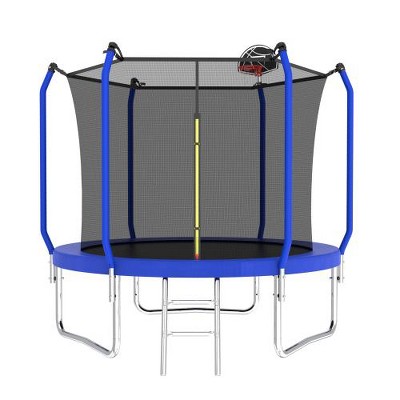 BestParts 8FT Trampoline with Basketball Hoop, Ladder & Safety Enclosure
