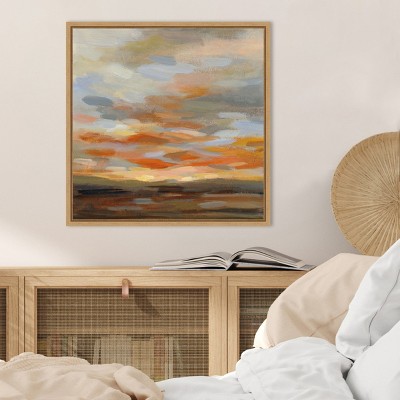 High Desert Sky II Framed Canvas Art in Maple Frame