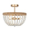 LNC Vernicagin 3-Light 14.2" Coastal Bowl Flush Mounts Light, Gold and White with Jute Rope - 4 of 4