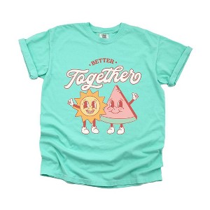 Simply Sage Market Women's Better Together Sun and Watermelon Short Sleeve Garment Dyed Tee - 1 of 4