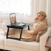 Tangkula Bamboo Laptop Desk Adjustable Folding Bed Tray w/ Drawer Heat Dissipation - 2 of 4